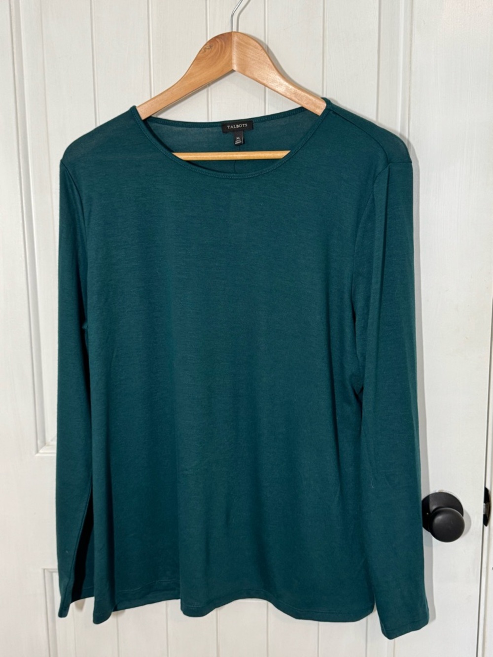Talbots Teal Crewneck Long Sleeve Top